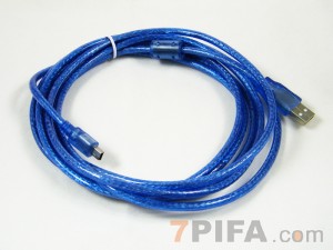 3米 USB/5P 标准2.0转接线[全铜带磁环]