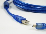 3米 USB/5P 标准2.0转接线[全铜带磁环]