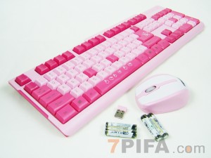 [特价]KH-090RF 粉色一族2.4G无线键鼠套装[无电池]