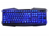 [黑色-字符发蓝光]KB-10 名雕装机王冰蓝字符发光/背光炫酷版精品键盘[USB]
