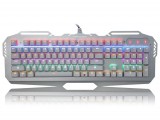 [至尊银]K901 虎猫合金战神金属面板彩虹七彩背光104青轴机械键盘