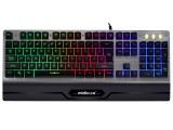 [黑色]RX-6 名雕刀锋战士双色注塑悬浮键帽/航空铝材/彩虹发光/循环呼吸游戏键盘[USB]