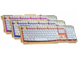 [特价][土豪金]LX-100 狼蝎合金氧化拉丝面板/悬浮键帽/缝隙三色发光/底部铁板游戏键盘[PS2]