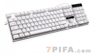 [白色]Q17 追光豹悬浮式机械手感商务办公键盘USB