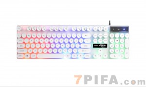 [白色]G210 复古七彩发光有线USB游戏键盘