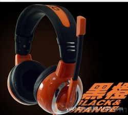 [黑橙]X6 欧凡豪华高级游戏 大耳罩式电脑多媒体立体声耳麦