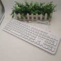 [白色]K3000 朋克复古冰狼USB 有线键盘