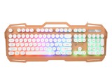 [朋克版土豪金]K22力镁金属面板彩虹发光游戏键盘