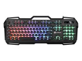 [朋克版魅力黑]K22力镁金属面板彩虹发光游戏键盘