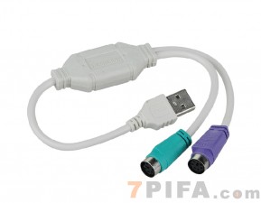 USB转PS2转接线/圆头鼠标键盘接口转换器