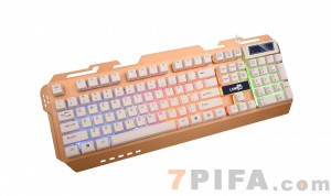 [土豪金]雷迪凯RK300 机械键盘手感游戏键盘 USB发光键盘钢板加重键