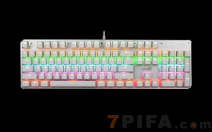 [白色]雷迪凯G2000机械键盘 七彩背光青轴网吧游戏键盘USB电脑防水