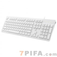 【白色方键帽 】追光豹S500有线巧克力办公台式USB键盘