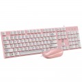 【粉色U+U】追光豹S600巧克力糖果彩色键盘鼠标套装 有线USB键鼠套装