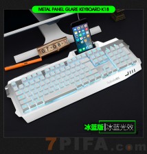【蓝光】蝰蛇k18字符发光铝合金金属机械手感游戏键盘鼠标有线键盘