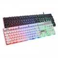 [白色]先马K820多媒体朋克彩虹发光镭雕字符钢板底座键盘