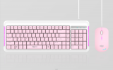 粉色爱国者WQ9530多媒体幻彩水冷管光效 有线USB键鼠套装