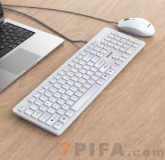 白色飞利浦SPK6264电脑USB有线键盘鼠标套装商务办公家用防水静音键鼠