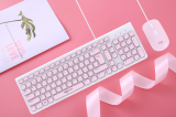 粉色 爱国者9536多媒体巧克力键鼠USB套装